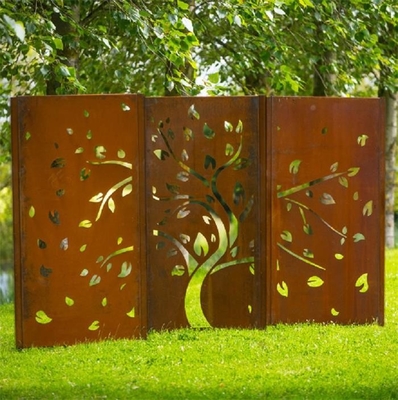 Drzewo obrazu Wietrzenie stalowe panele ogrodowe do dekoracji wnętrz