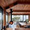 Villa Room Piece opalane drewnem Kominek podwieszany sufitowy o specjalnym kształcie