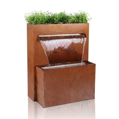 Garden Decor Pool Corten Steel Waterfall Blade Kaskada z plantatorem ziół