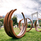 Duży rustykalny pierścionek Rzeźba ze stali Corten Abstrakcyjne metalowe rzeźby artystyczne