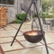 Półkula Corten Steel Fire Globe Tripod Wiszący grill na ognisko