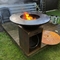 Opalany na węgiel drzewny stalowy grill Corten z paleniskiem z popielnikiem