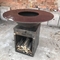 Czarny obraz Okrągły stalowy grill Corten Grill Kominek 1330 * 500 * 1000 mm