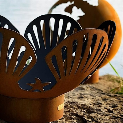 Utrzymująca ciepło zardzewiałą stal Corten Fire Globe Półkula ogniowa