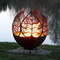Autumn Sunset Leaf Weathering Steel Globe Sphere Fire Pit z Ash Tray