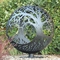 Drzewo życia Ellipse Corten Steel Sphere Fire Pit 900mm Dekoracja zewnętrzna