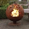 Kula Rustic Floral Style Corten Steel Fire Globe Kominek do przenośnego grzejnika
