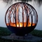 OEM Opalany drewnem Corten Steel Fire Globe Zimowy kominek w kształcie kuli