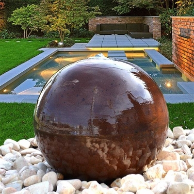 Fuxin Corten Steel Sphere Fontanna ogrodowa w kształcie kuli