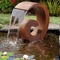 Numer 6 w kształcie Corten Steel Sculpture Water Fountain rustykalna estetyka