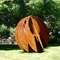 Hollow Metal Corten Steel Art Sphere Rzeźba 600mm 900mm