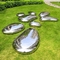 304 316 Pebble Outdoor Metal Sculpture ze stali nierdzewnej o wysokim połysku na trawnik