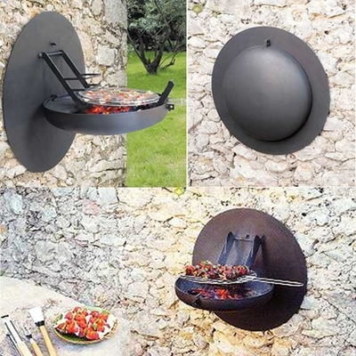 Dekoracyjny ścienny grill Corten Steel BBQ Grill Fire Pit Chowany