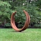 Duży rustykalny pierścionek Rzeźba ze stali Corten Abstrakcyjne metalowe rzeźby artystyczne