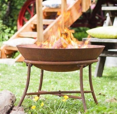 Nowoczesna dekoracyjna stalowa miska ogniowa Corten Steel Fire Pit ze stojakiem