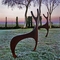 Współczesne zardzewiałe metalowe ozdoby ogrodowe Corten Steel Deer Lawn Sculpture